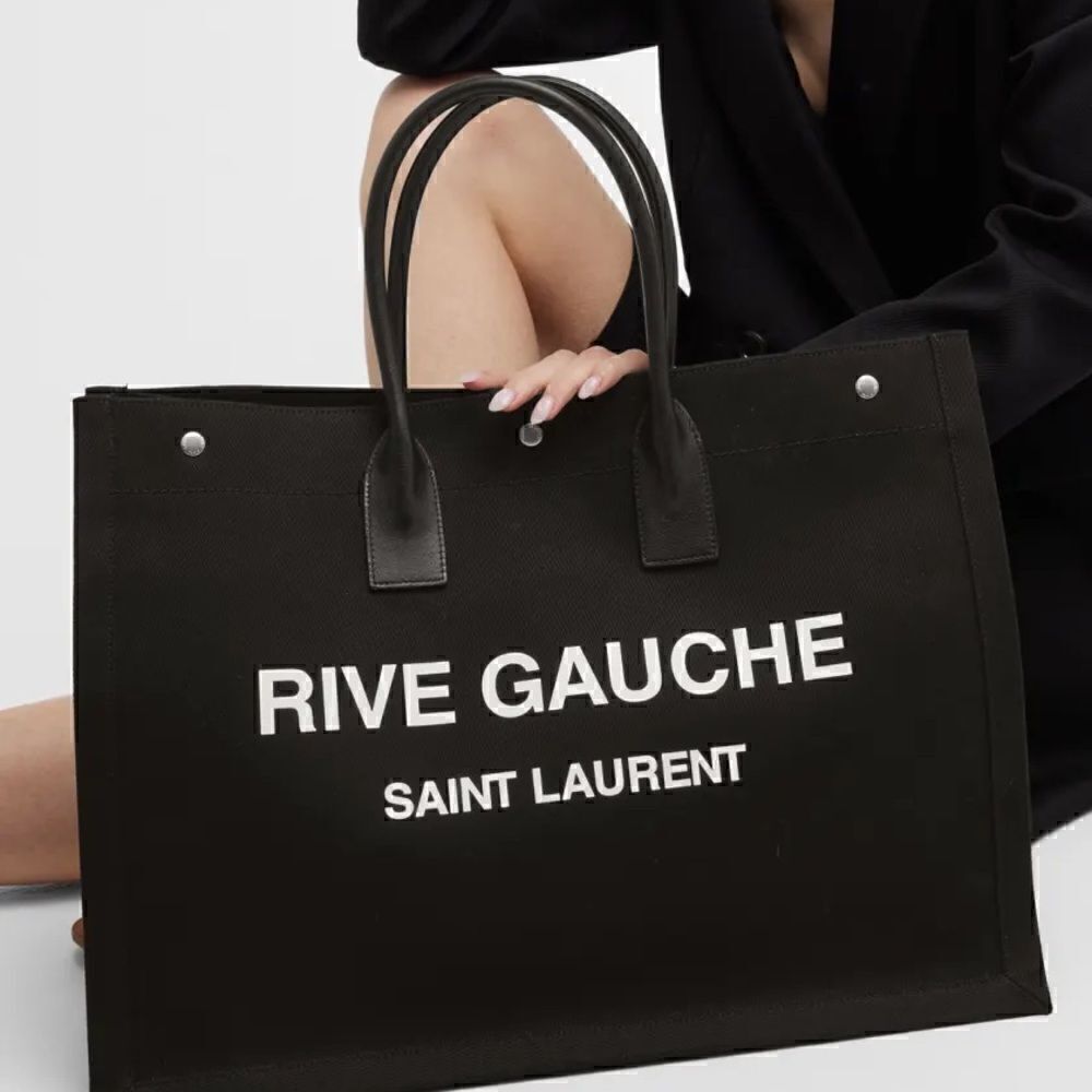 Saint Laurent Rive Gauche black and white tote bag purse brand new never used! - Picture 12 of 16